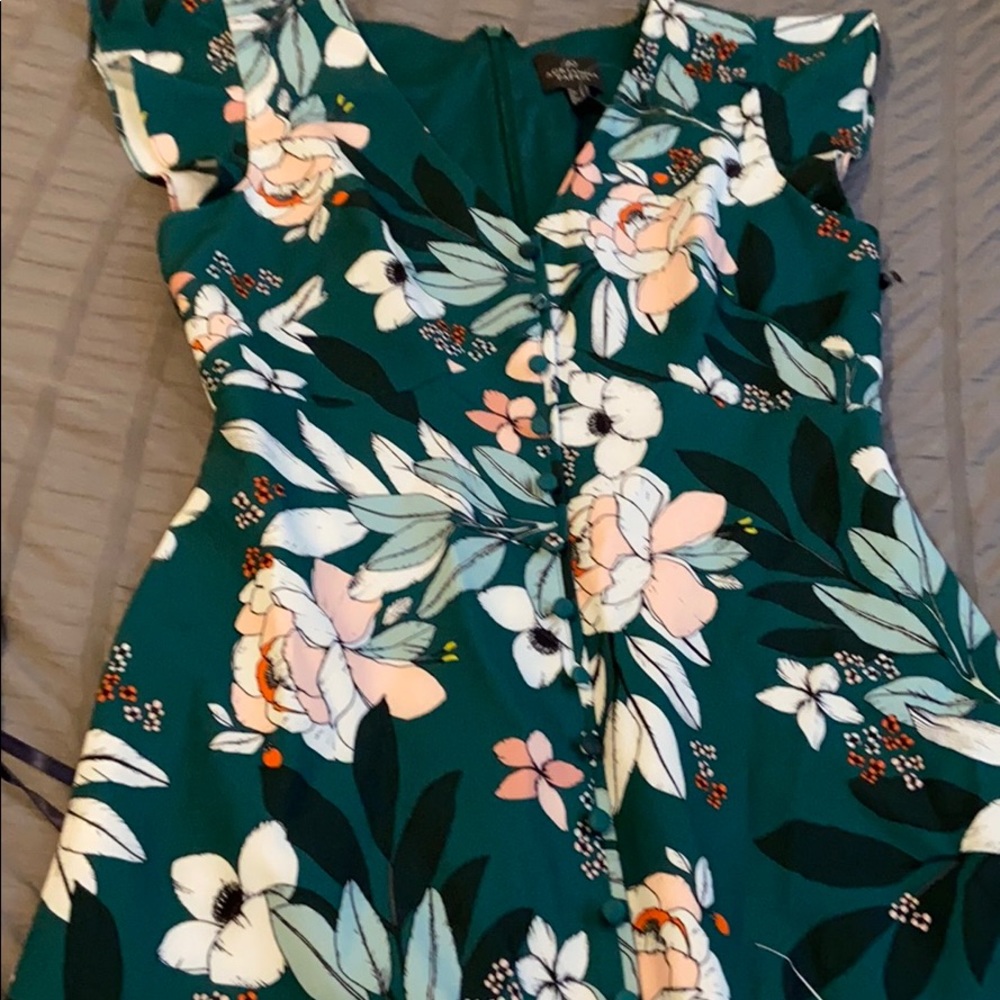 Adriana Papell Green Floral Dress
